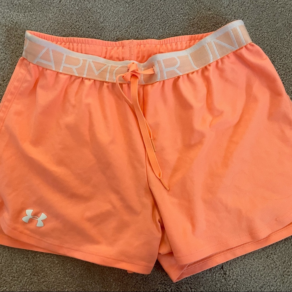 Orange under armor shorts